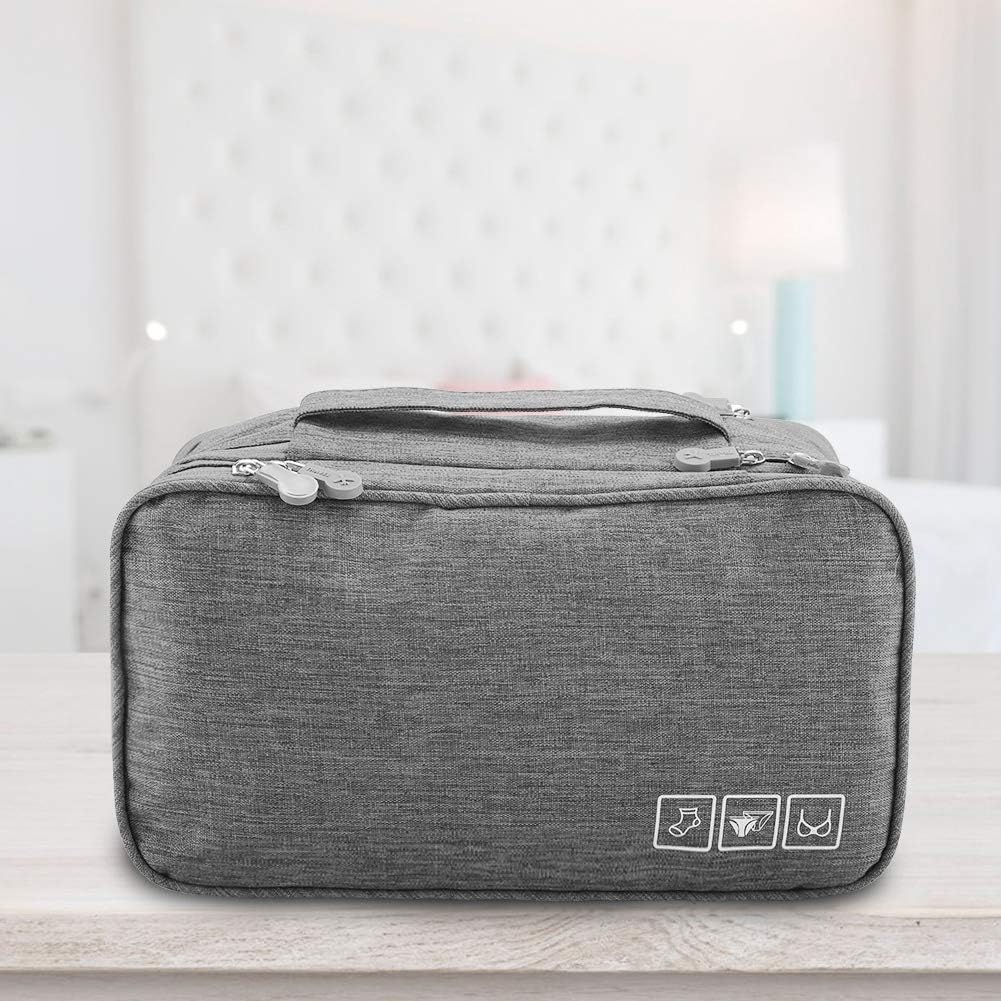 Travel Underwear Organizer, Polyester Large Compartment Travels Storage Organizer Portable USB Case Travel Bra, Bra Bag for Travels Business Trip