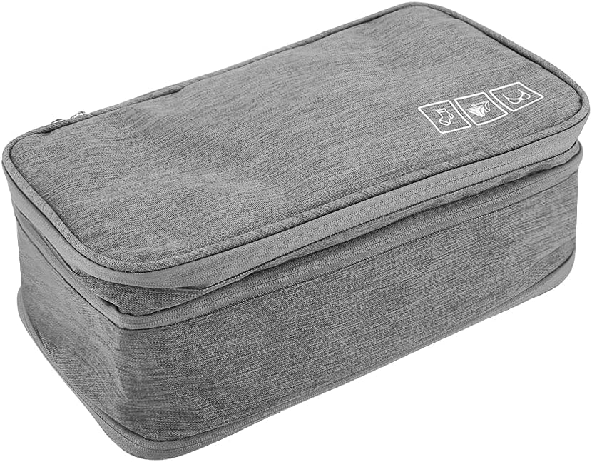 Travel Underwear Organizer, Polyester Large Compartment Travels Storage Organizer Portable USB Case Travel Bra, Bra Bag for Travels Business Trip