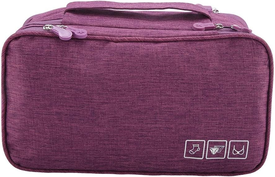 Travel Underwear Organizer, Polyester Large Compartment Travels Storage Organizer Portable USB Case Travel Bra, Bra Bag for Travels Business Trip