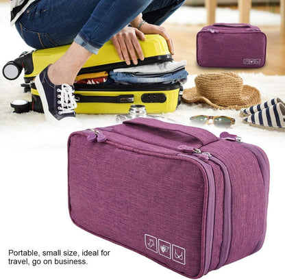 Travel Underwear Organizer, Polyester Large Compartment Travels Storage Organizer Portable USB Case Travel Bra, Bra Bag for Travels Business Trip