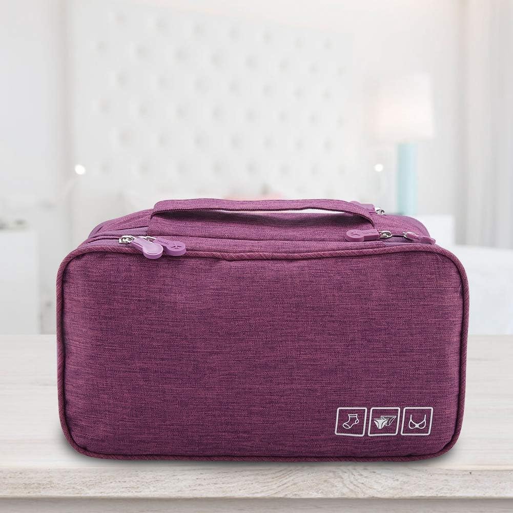 Travel Underwear Organizer, Polyester Large Compartment Travels Storage Organizer Portable USB Case Travel Bra, Bra Bag for Travels Business Trip