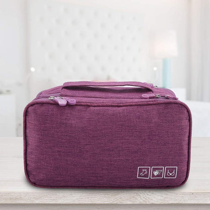 Travel Underwear Organizer, Polyester Large Compartment Travels Storage Organizer Portable USB Case Travel Bra, Bra Bag for Travels Business Trip