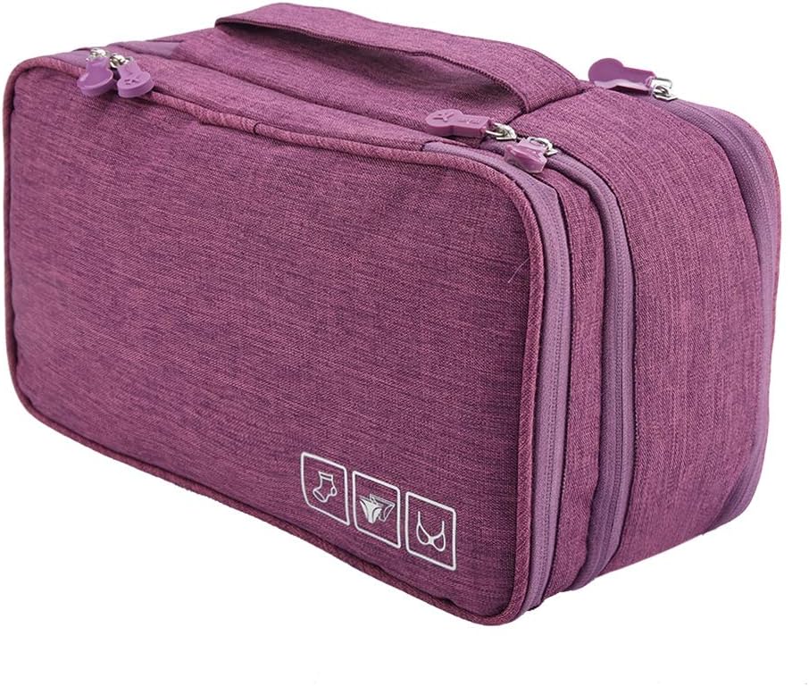 Travel Underwear Organizer, Polyester Large Compartment Travels Storage Organizer Portable USB Case Travel Bra, Bra Bag for Travels Business Trip