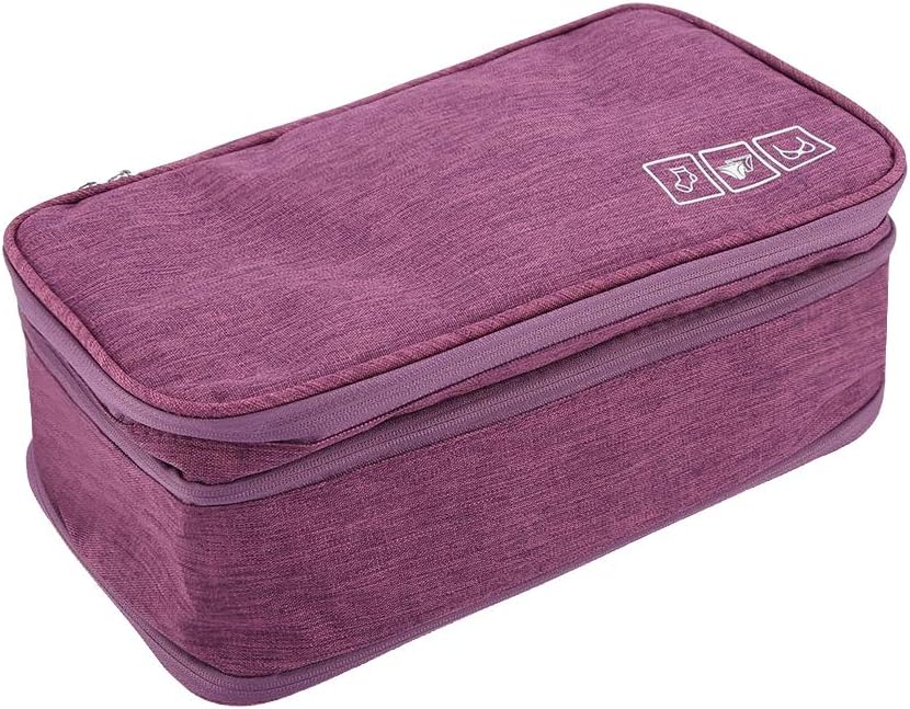 Travel Underwear Organizer, Polyester Large Compartment Travels Storage Organizer Portable USB Case Travel Bra, Bra Bag for Travels Business Trip