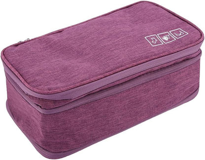 Travel Underwear Organizer, Polyester Large Compartment Travels Storage Organizer Portable USB Case Travel Bra, Bra Bag for Travels Business Trip