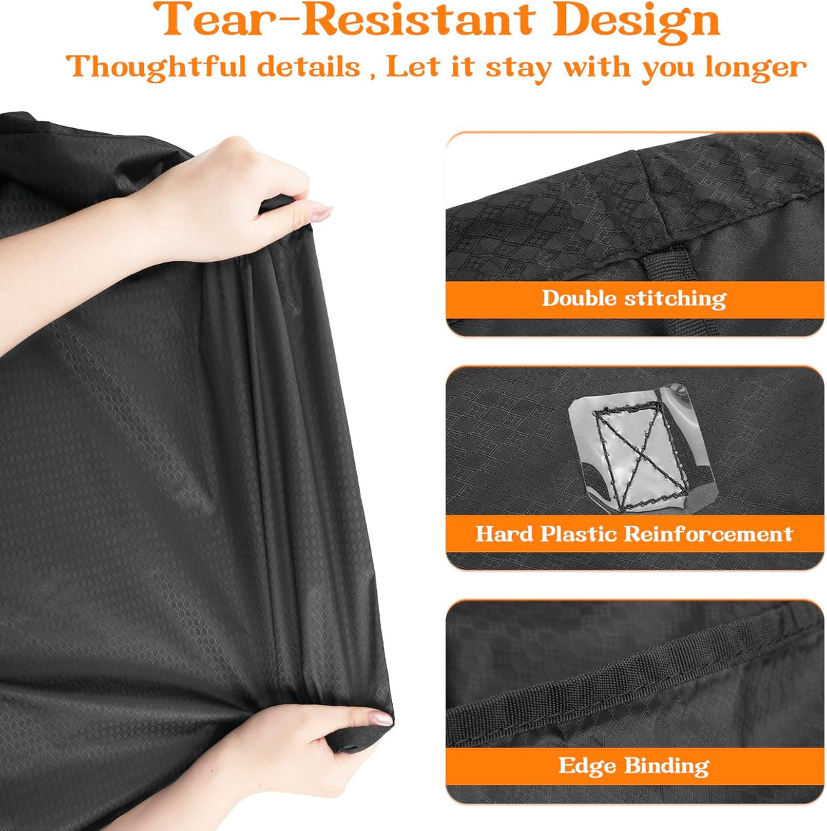 120L Heavy Duty Nylon Laundry Bag with Shoulder Handles, Tear-Resistant & Splash-Proof Dirty Clothes Storage Pouch for College Dorms, Laundromat & Beach Travel, Foldable & Washable