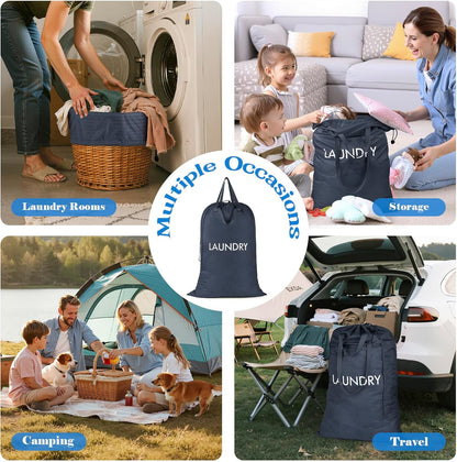 120L Heavy Duty Nylon Laundry Bag with Shoulder Handles, Tear-Resistant & Splash-Proof Dirty Clothes Storage Pouch for College Dorms, Laundromat & Beach Travel, Foldable & Washable