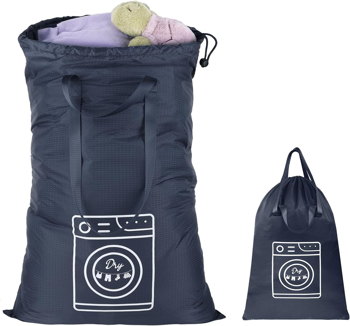 120L Heavy Duty Nylon Laundry Bag with Shoulder Handles, Tear-Resistant & Splash-Proof Dirty Clothes Storage Pouch for College Dorms, Laundromat & Beach Travel, Foldable & Washable