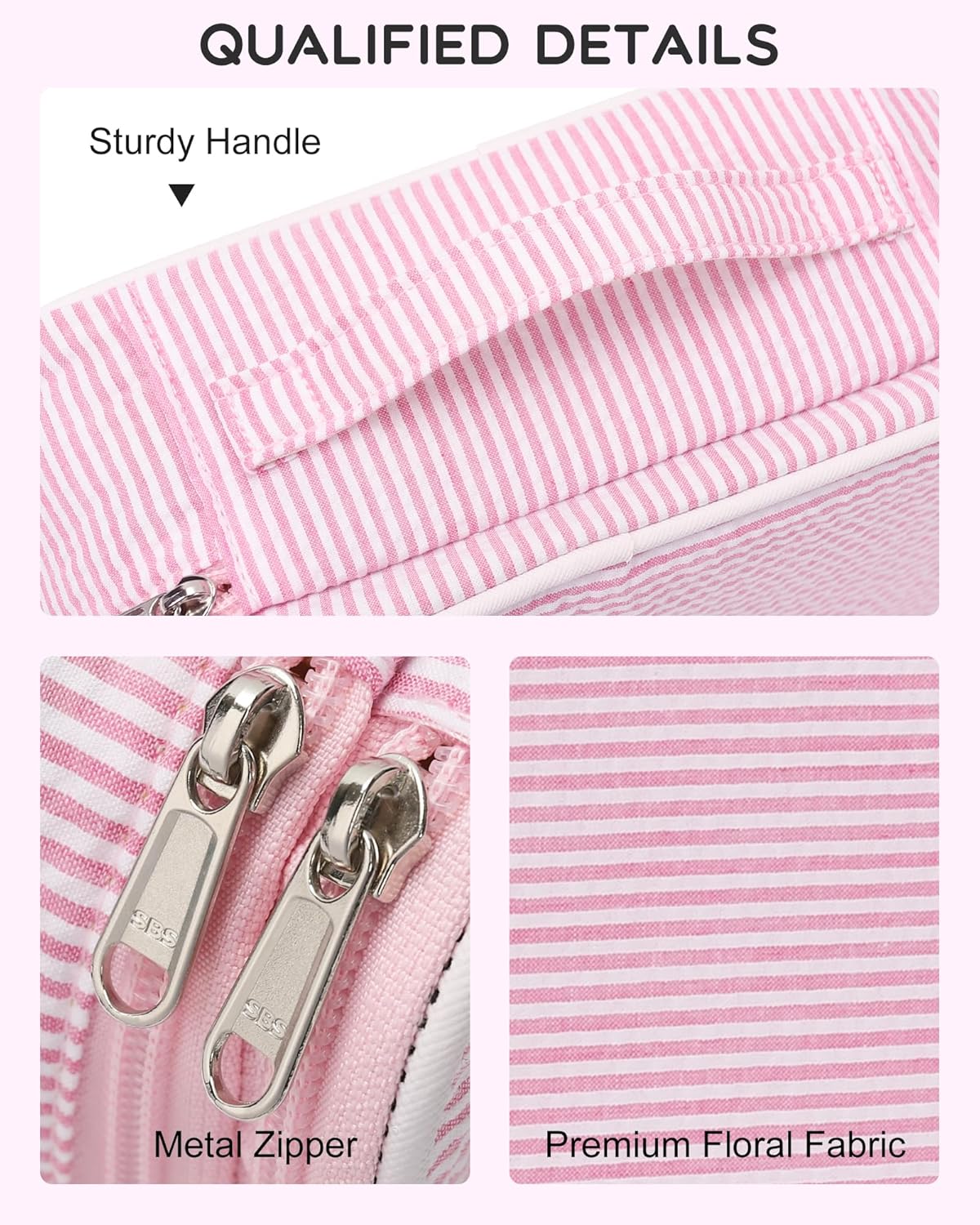 Travel Makeup Bag, Small Floral Cosmetic Bag with Makeup Brush Compartment, Portable Makeup Pouch for Women, Double Layer Makeup Organizer Bag Cute Toiletry Bag