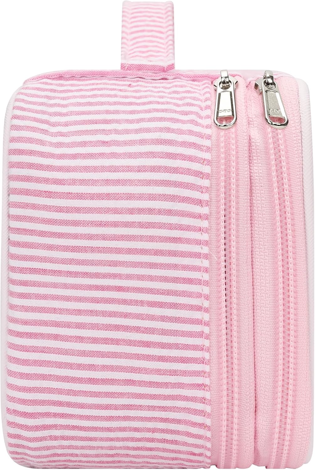 Travel Makeup Bag, Small Floral Cosmetic Bag with Makeup Brush Compartment, Portable Makeup Pouch for Women, Double Layer Makeup Organizer Bag Cute Toiletry Bag