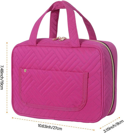 Hanging Toiletry Bag for Women Cosmetic Toiletries Travel Bag, Rose Red