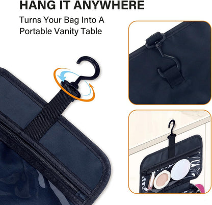 Hanging Toiletry Bag for Women Cosmetic Toiletries Travel Bag, Rose Red