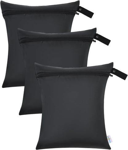 Wet Dry Bags 3 Pack, Waterproof Travel Bags for Baby Diapers, Beach, Pool, Gym, Swimsuits, Food Storage and Wet Clothes
