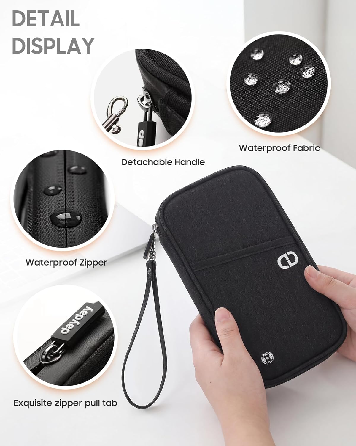 Family Passport Holder Organizer, RFID Blocking Travel Document Case, Lightweight Large Passport Cover Case Waterproof Bag Document Organizer for Women & Men