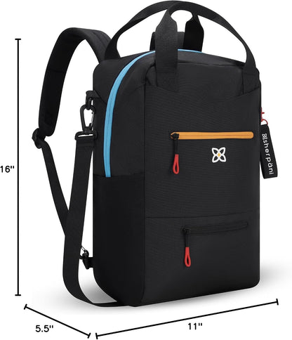 Camden Pro Convertible Backpack for Men Women, Travel Commuter Laptop Backpack & Shoulder Bag, RFID Carry On Personal Item, Expandable, Fits 15.6 Inch Laptop, Travel Gift (Dune)