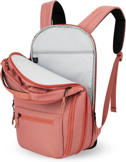 Camden Pro Convertible Backpack for Men Women, Travel Commuter Laptop Backpack & Shoulder Bag, RFID Carry On Personal Item, Expandable, Fits 15.6 Inch Laptop, Travel Gift (Dune)