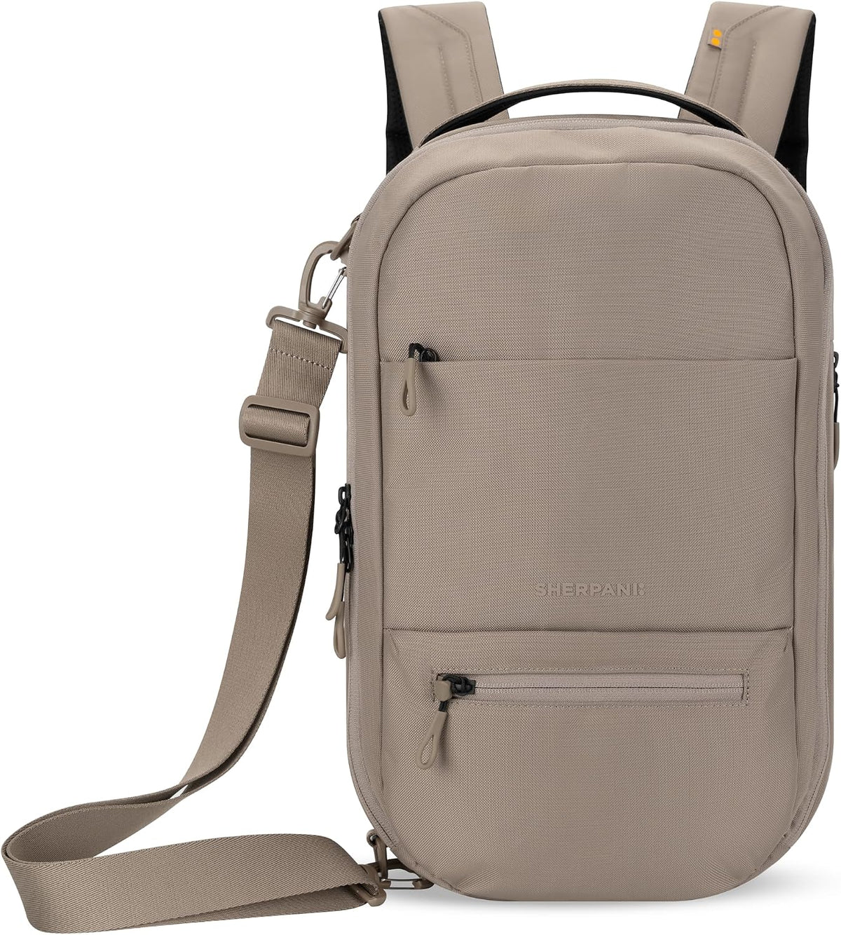 Camden Pro Convertible Backpack for Men Women, Travel Commuter Laptop Backpack & Shoulder Bag, RFID Carry On Personal Item, Expandable, Fits 15.6 Inch Laptop, Travel Gift (Dune)