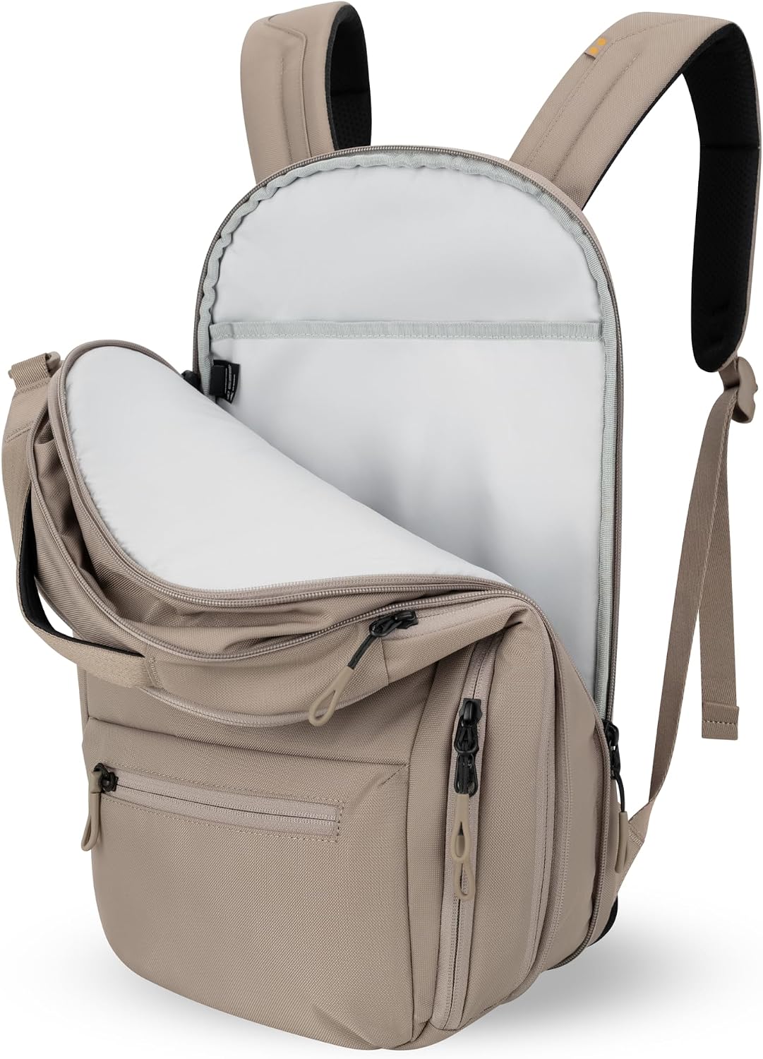 Camden Pro Convertible Backpack for Men Women, Travel Commuter Laptop Backpack & Shoulder Bag, RFID Carry On Personal Item, Expandable, Fits 15.6 Inch Laptop, Travel Gift (Dune)