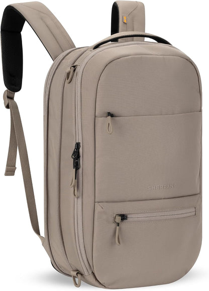 Camden Pro Convertible Backpack for Men Women, Travel Commuter Laptop Backpack & Shoulder Bag, RFID Carry On Personal Item, Expandable, Fits 15.6 Inch Laptop, Travel Gift (Dune)