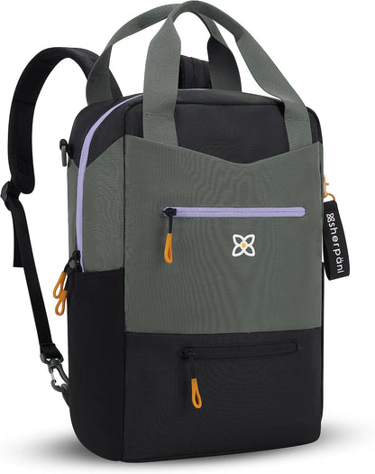 Camden Pro Convertible Backpack for Men Women, Travel Commuter Laptop Backpack & Shoulder Bag, RFID Carry On Personal Item, Expandable, Fits 15.6 Inch Laptop, Travel Gift (Dune)
