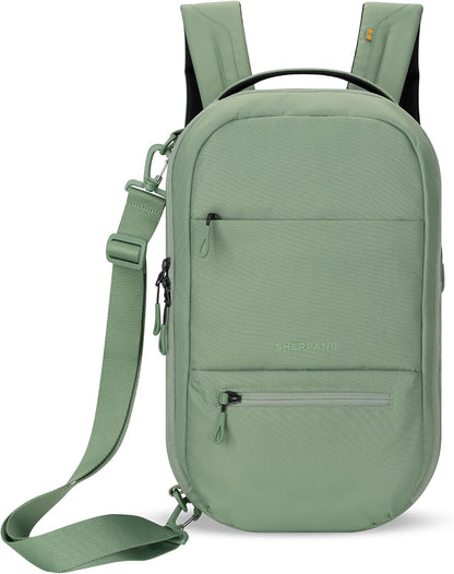 Camden Pro Convertible Backpack for Men Women, Travel Commuter Laptop Backpack & Shoulder Bag, RFID Carry On Personal Item, Expandable, Fits 15.6 Inch Laptop, Travel Gift (Dune)