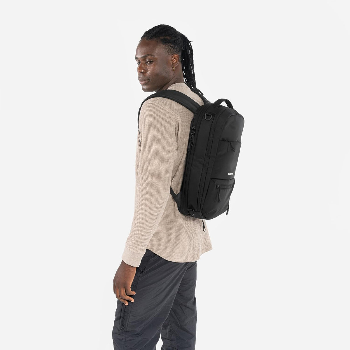 Camden Pro Convertible Backpack for Men Women, Travel Commuter Laptop Backpack & Shoulder Bag, RFID Carry On Personal Item, Expandable, Fits 15.6 Inch Laptop, Travel Gift (Dune)