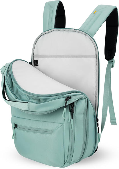Camden Pro Convertible Backpack for Men Women, Travel Commuter Laptop Backpack & Shoulder Bag, RFID Carry On Personal Item, Expandable, Fits 15.6 Inch Laptop, Travel Gift (Dune)