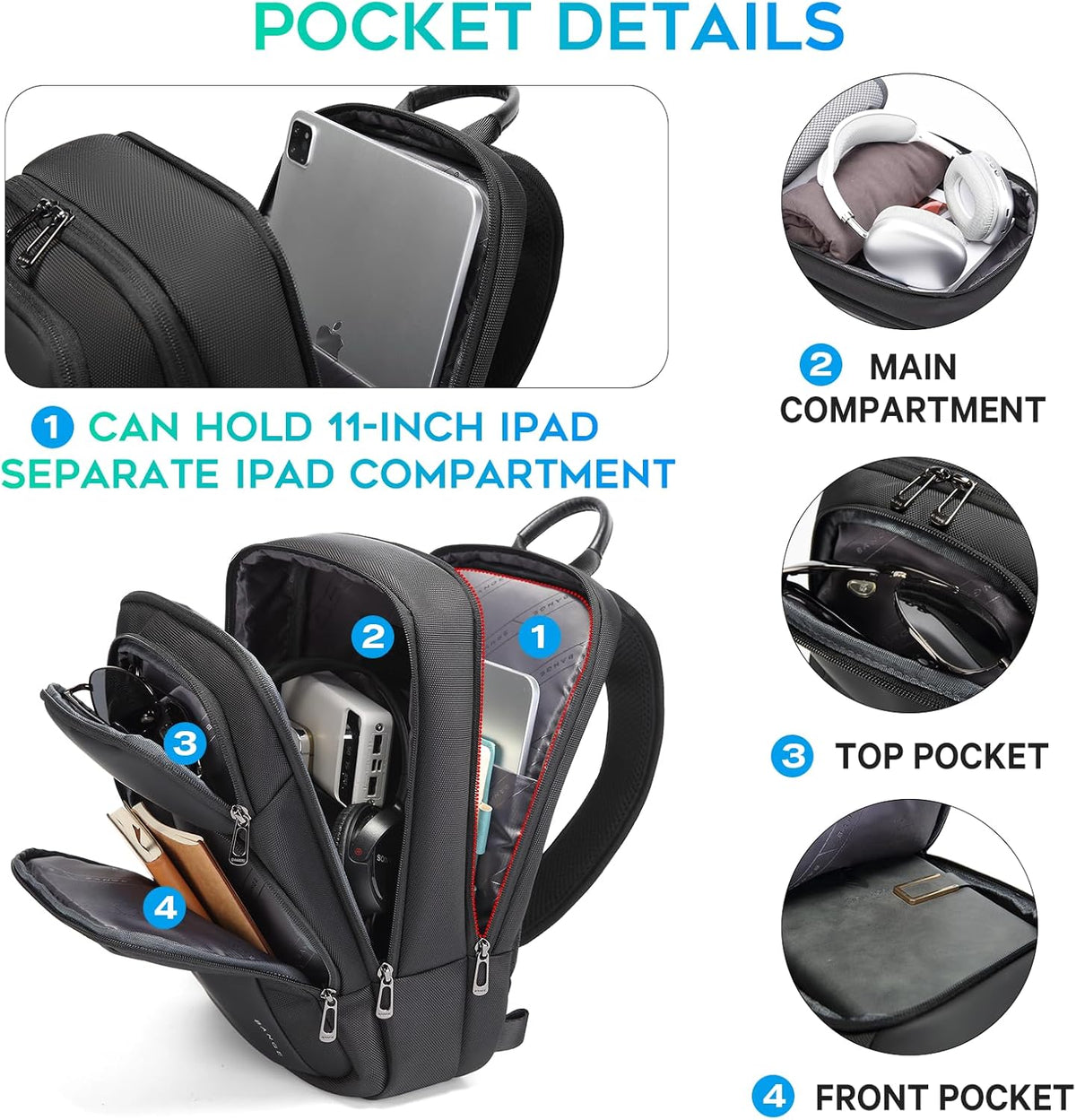 Sling Bag, Large Men's Cross Body bags, Men's Shoulder Bags for Work, Walking, Travel, Hiking…