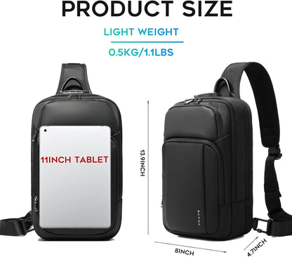Sling Bag, Large Men's Cross Body bags, Men's Shoulder Bags for Work, Walking, Travel, Hiking…