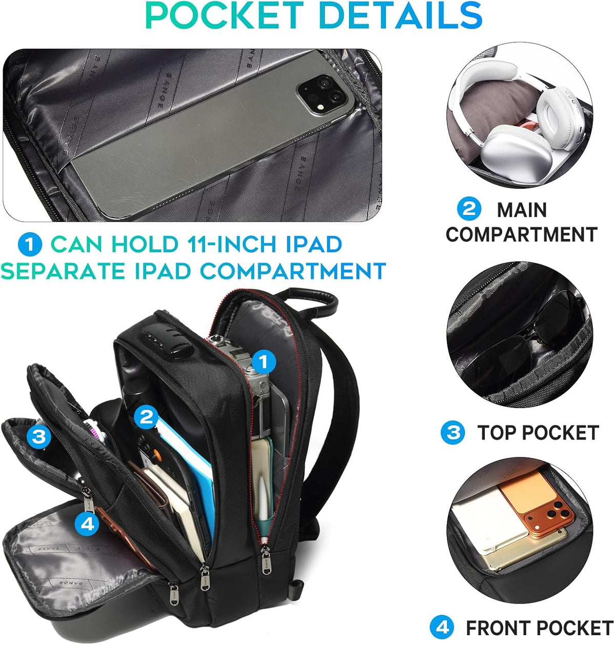 Sling Bag, Large Men's Cross Body bags, Men's Shoulder Bags for Work, Walking, Travel, Hiking…