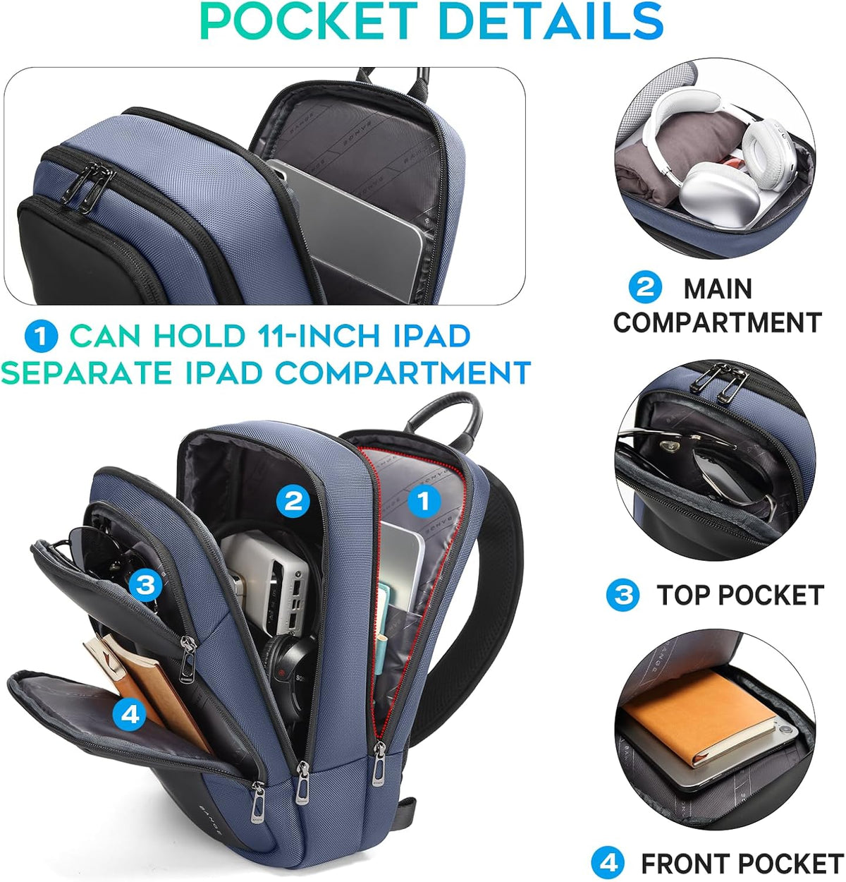 Sling Bag, Large Men's Cross Body bags, Men's Shoulder Bags for Work, Walking, Travel, Hiking…