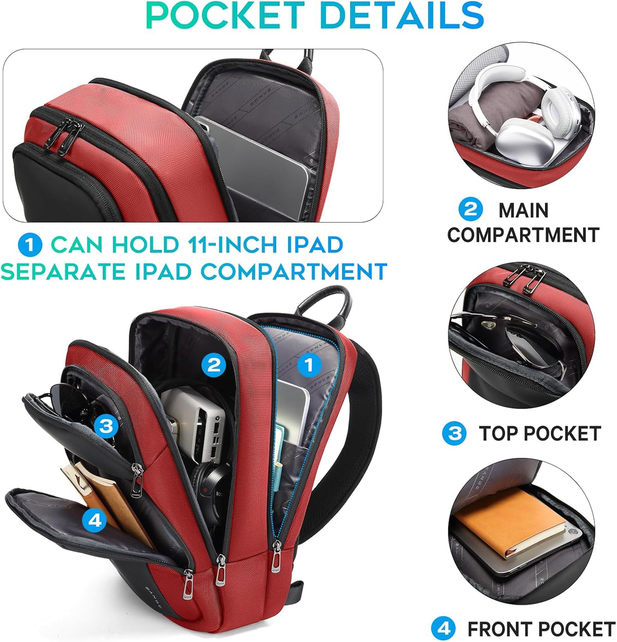 Sling Bag, Large Men's Cross Body bags, Men's Shoulder Bags for Work, Walking, Travel, Hiking…