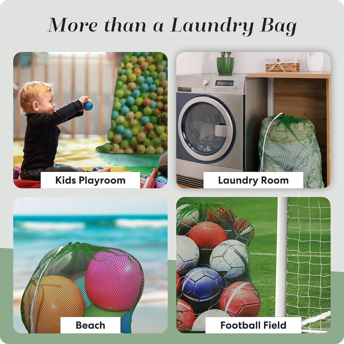 Mesh XL Laundry Bag - Durable, Machine Washable with Secure Drawstring Closure - Perfect for College Dorms, Laundromats, Apartments (Black, Large 24" x 36")