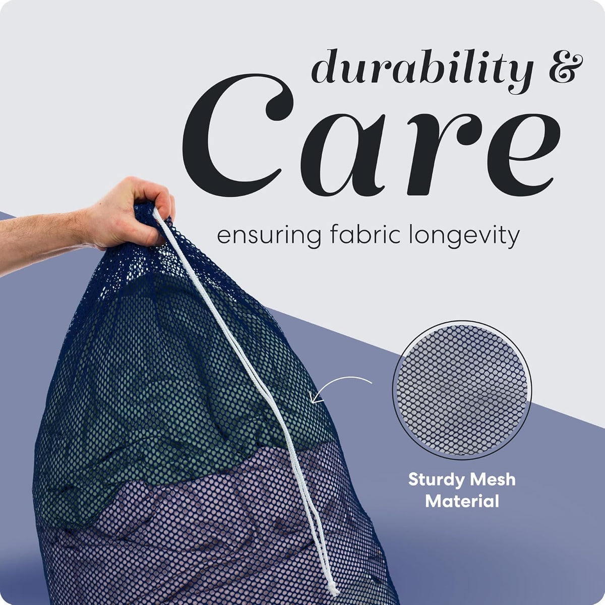 Mesh XL Laundry Bag - Durable, Machine Washable with Secure Drawstring Closure - Perfect for College Dorms, Laundromats, Apartments (Black, Large 24" x 36")