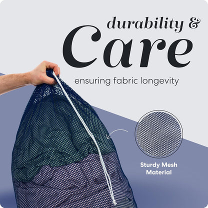 Mesh XL Laundry Bag - Durable, Machine Washable with Secure Drawstring Closure - Perfect for College Dorms, Laundromats, Apartments (Black, Large 24" x 36")
