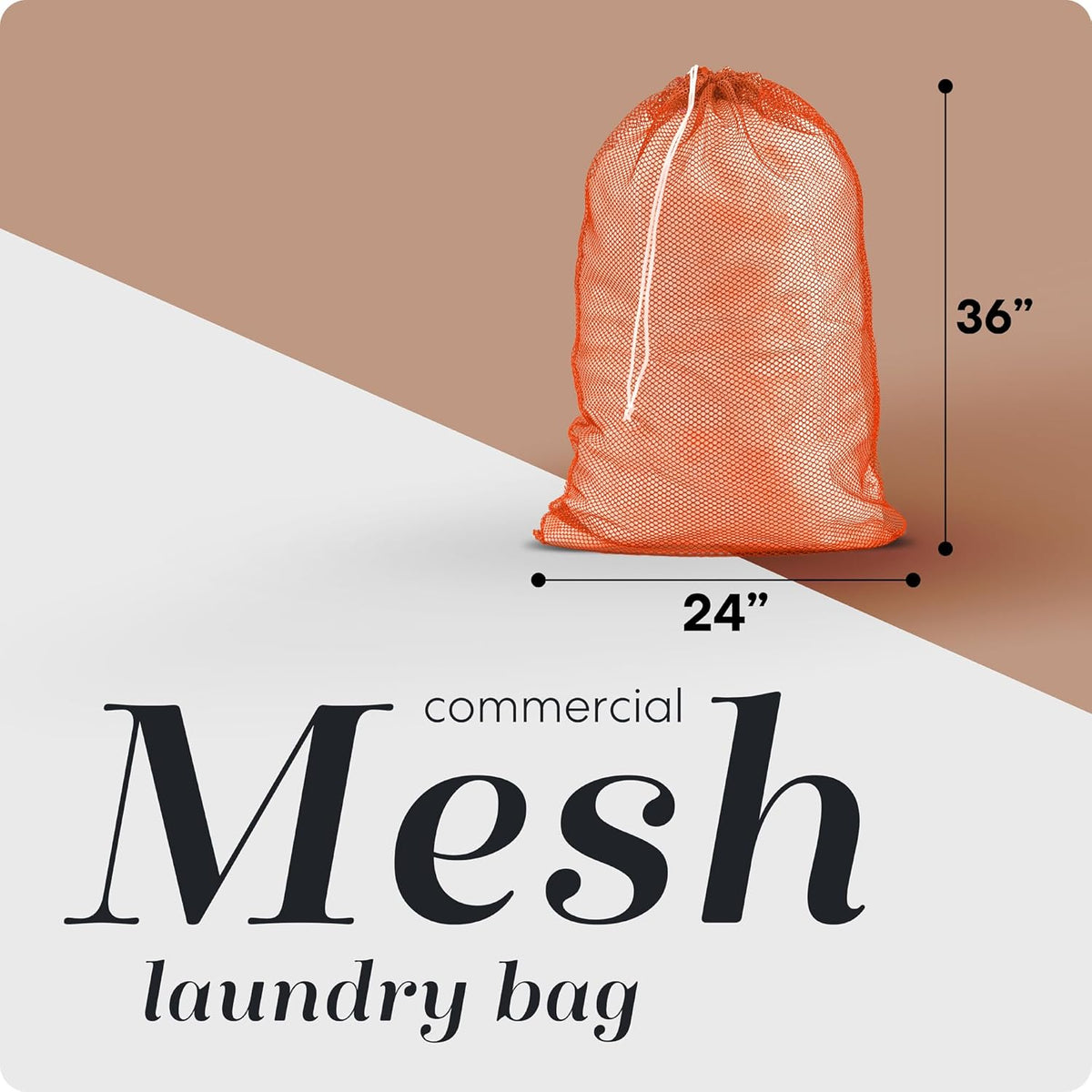 Mesh XL Laundry Bag - Durable, Machine Washable with Secure Drawstring Closure - Perfect for College Dorms, Laundromats, Apartments (Black, Large 24" x 36")