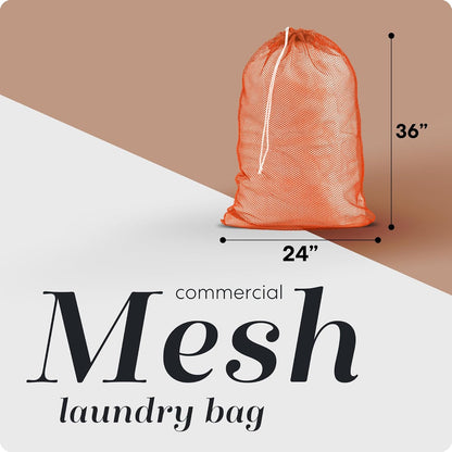 Mesh XL Laundry Bag - Durable, Machine Washable with Secure Drawstring Closure - Perfect for College Dorms, Laundromats, Apartments (Black, Large 24" x 36")