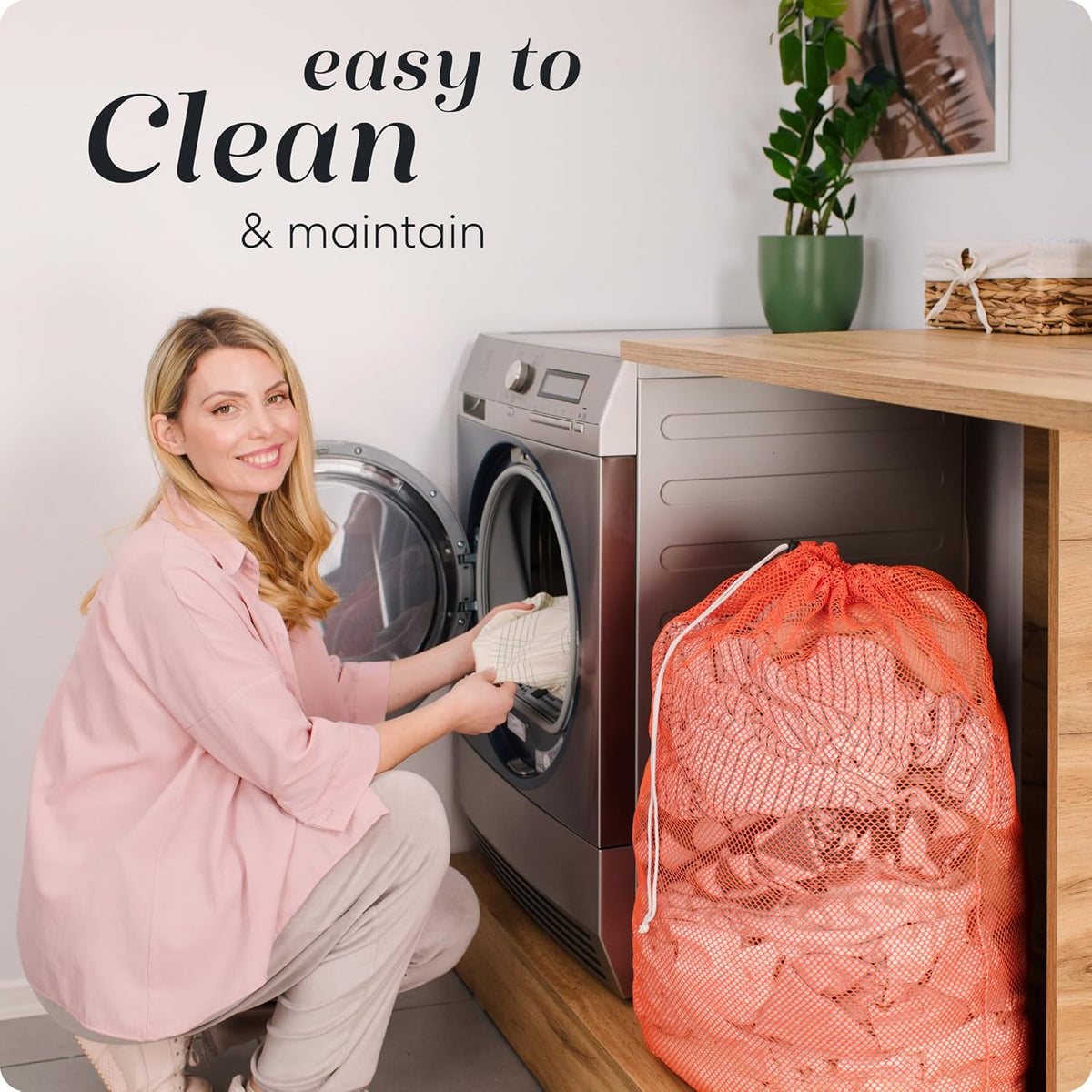 Mesh XL Laundry Bag - Durable, Machine Washable with Secure Drawstring Closure - Perfect for College Dorms, Laundromats, Apartments (Black, Large 24" x 36")