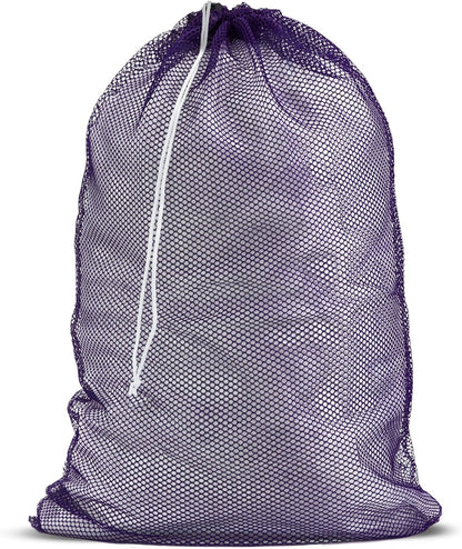 Mesh XL Laundry Bag - Durable, Machine Washable with Secure Drawstring Closure - Perfect for College Dorms, Laundromats, Apartments (Black, Large 24" x 36")