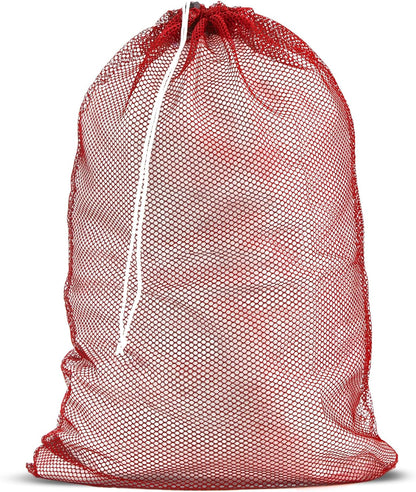 Mesh XL Laundry Bag - Durable, Machine Washable with Secure Drawstring Closure - Perfect for College Dorms, Laundromats, Apartments (Black, Large 24" x 36")