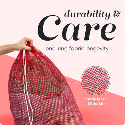 Mesh XL Laundry Bag - Durable, Machine Washable with Secure Drawstring Closure - Perfect for College Dorms, Laundromats, Apartments (Black, Large 24" x 36")
