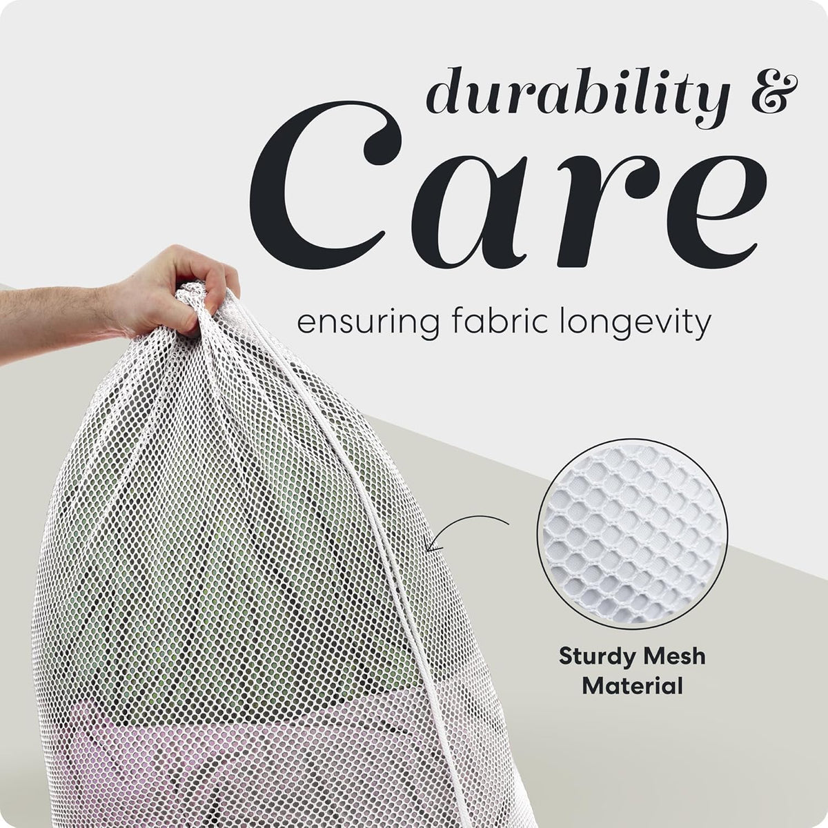 Mesh XL Laundry Bag - Durable, Machine Washable with Secure Drawstring Closure - Perfect for College Dorms, Laundromats, Apartments (Black, Large 24" x 36")