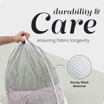Mesh XL Laundry Bag - Durable, Machine Washable with Secure Drawstring Closure - Perfect for College Dorms, Laundromats, Apartments (Black, Large 24" x 36")