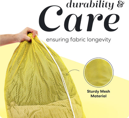 Mesh XL Laundry Bag - Durable, Machine Washable with Secure Drawstring Closure - Perfect for College Dorms, Laundromats, Apartments (Black, Large 24" x 36")
