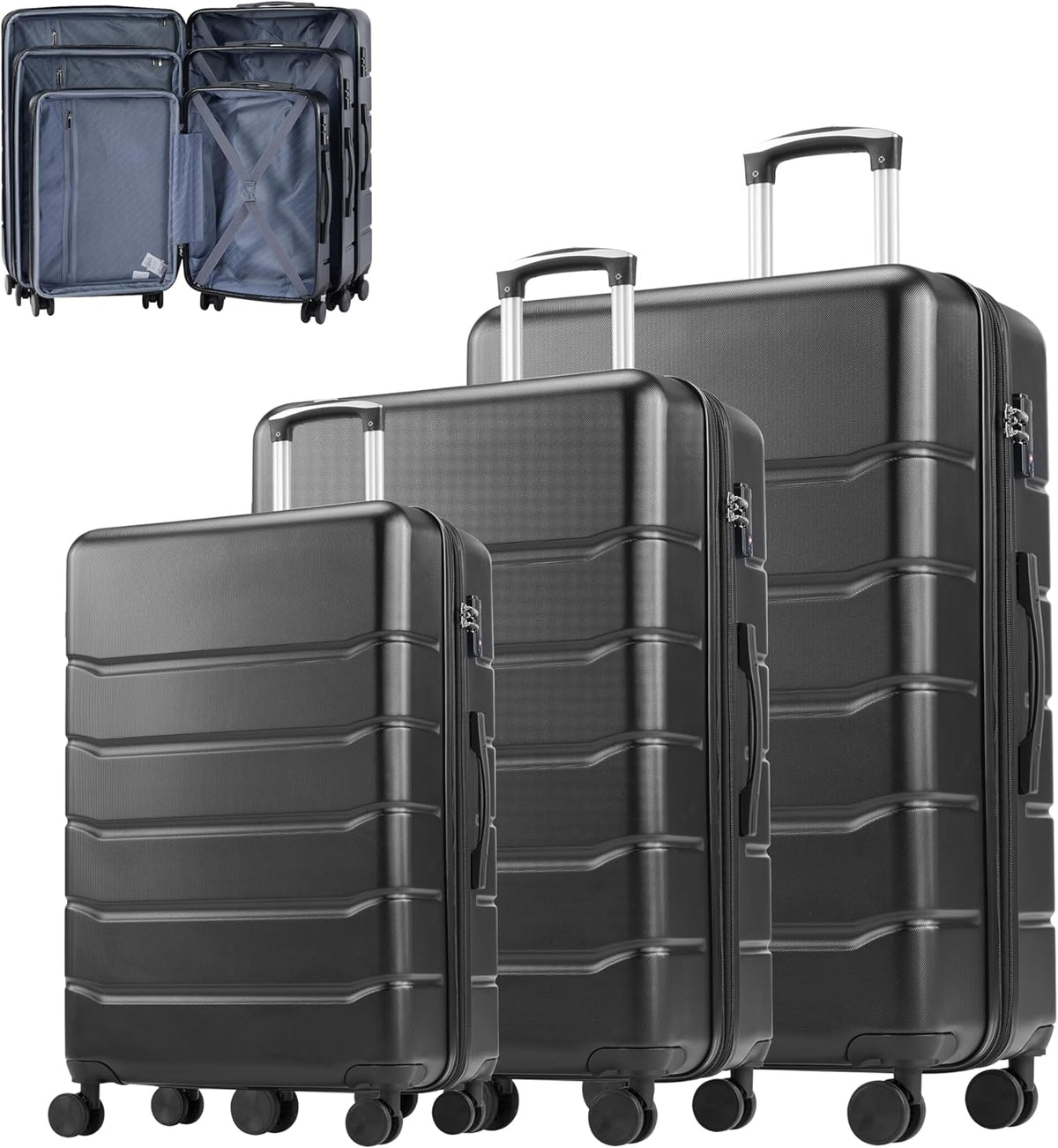 20 Inch Hardside Carry On Luggage, Suitcase with Double Spinner Wheels & TSA Lock, Hard Shell Suitcase, Expandable Rolling Lightweight Luggage, White