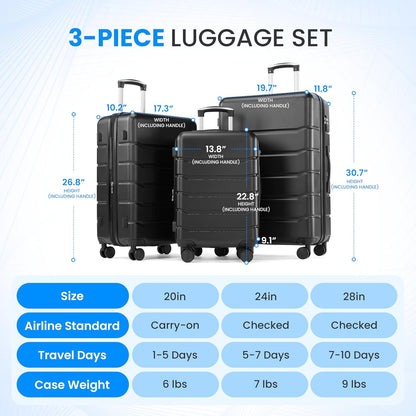 20 Inch Hardside Carry On Luggage, Suitcase with Double Spinner Wheels & TSA Lock, Hard Shell Suitcase, Expandable Rolling Lightweight Luggage, White