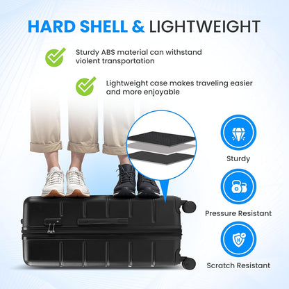 20 Inch Hardside Carry On Luggage, Suitcase with Double Spinner Wheels & TSA Lock, Hard Shell Suitcase, Expandable Rolling Lightweight Luggage, White