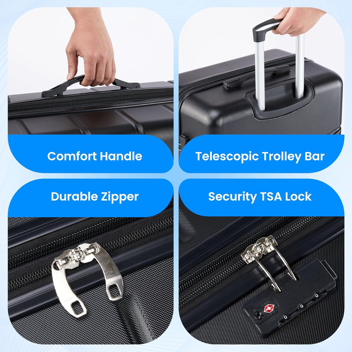 20 Inch Hardside Carry On Luggage, Suitcase with Double Spinner Wheels & TSA Lock, Hard Shell Suitcase, Expandable Rolling Lightweight Luggage, White