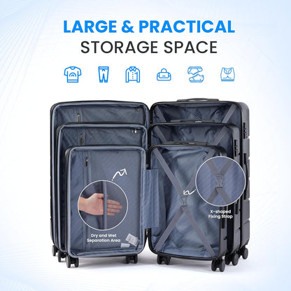 20 Inch Hardside Carry On Luggage, Suitcase with Double Spinner Wheels & TSA Lock, Hard Shell Suitcase, Expandable Rolling Lightweight Luggage, White