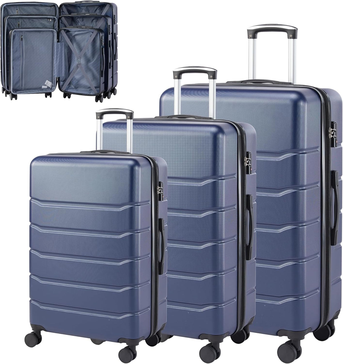 20 Inch Hardside Carry On Luggage, Suitcase with Double Spinner Wheels & TSA Lock, Hard Shell Suitcase, Expandable Rolling Lightweight Luggage, White